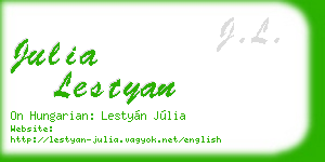 julia lestyan business card